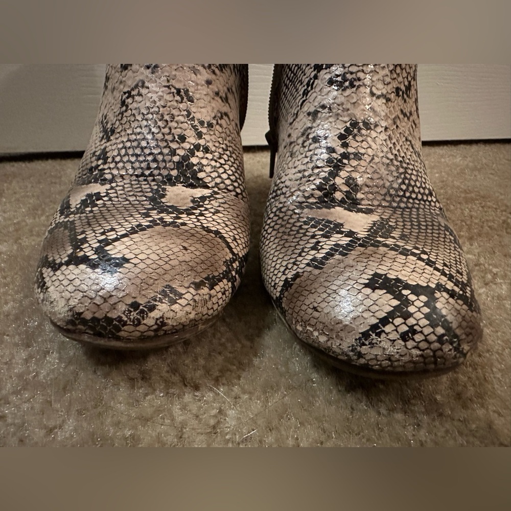 Brown Snake Skin Mini Heeled Booties 7.5  - Bundle and Save! - Picture 8 of 8